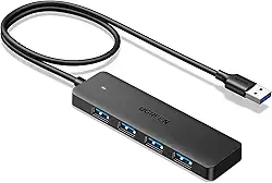 UGREEN Hub USB 3.0 4 em 1,Divisor USB-A, Expansor USB Ultrafino para Mouse, Teclado, Pen Drive, Disco U, Impressora, Compatível com Laptop, PC de Mesa, Xbox, PS5 e Muito Mais, 2 Pés