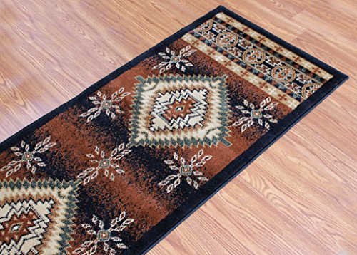 Native American Rug Runner 2 Feet X 7 Feet 3 Inch Black Bellagio 357 #TOP1