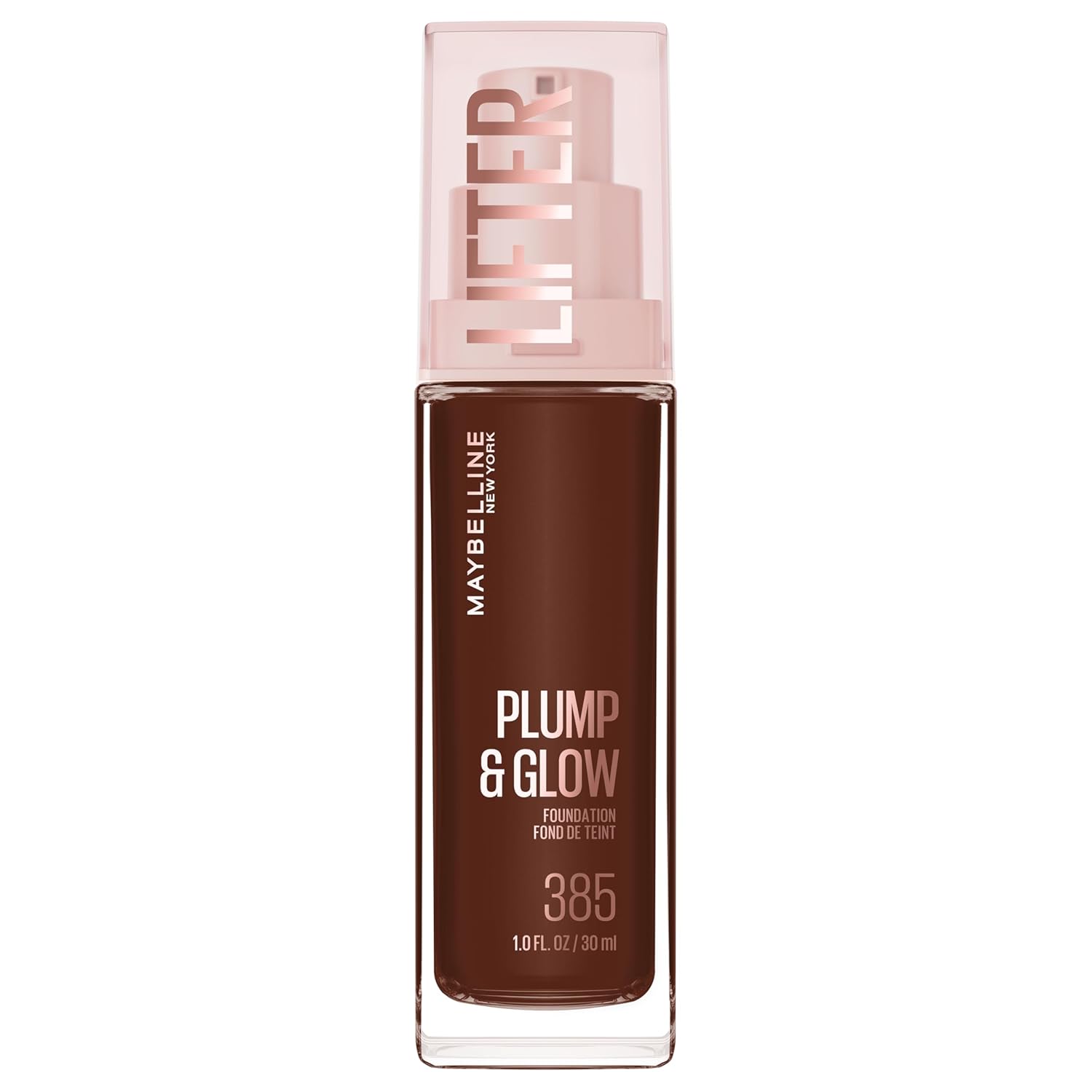 Maybelline Lifter Plump Glow Foundation Liquid Foundation with 2 Niacinamide Hyaluronic Acid Plumping and Brightening Face Makeup 385