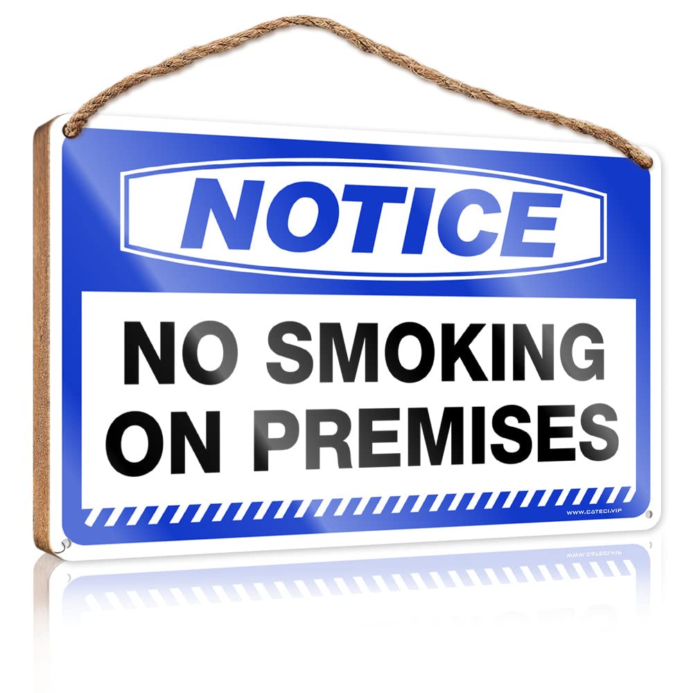 Home Signs For Front Porch Notice No Smoking On Premises Wooden Sign(15X28CM)