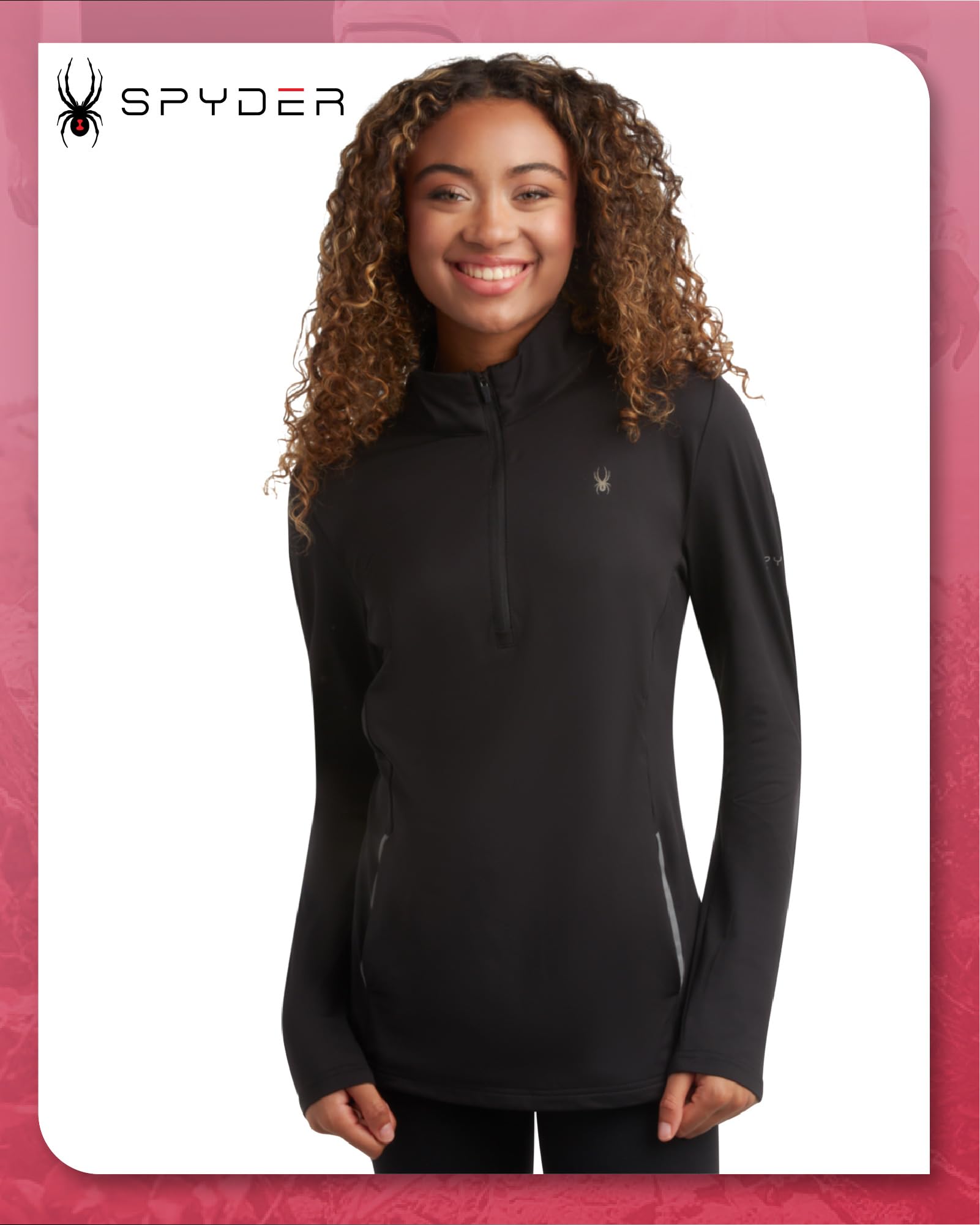 Spyder Damen L Perf Qtr Zip Swetr Sportlich (1er Pack)