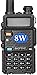 SQUADO BAOFENG UV-5R, Walkie Talkie, Radio Ricetrasmittente Dual Band 8W, VHF 144-146MHz e UHF 430-440MHz, Display LCD, Nero
