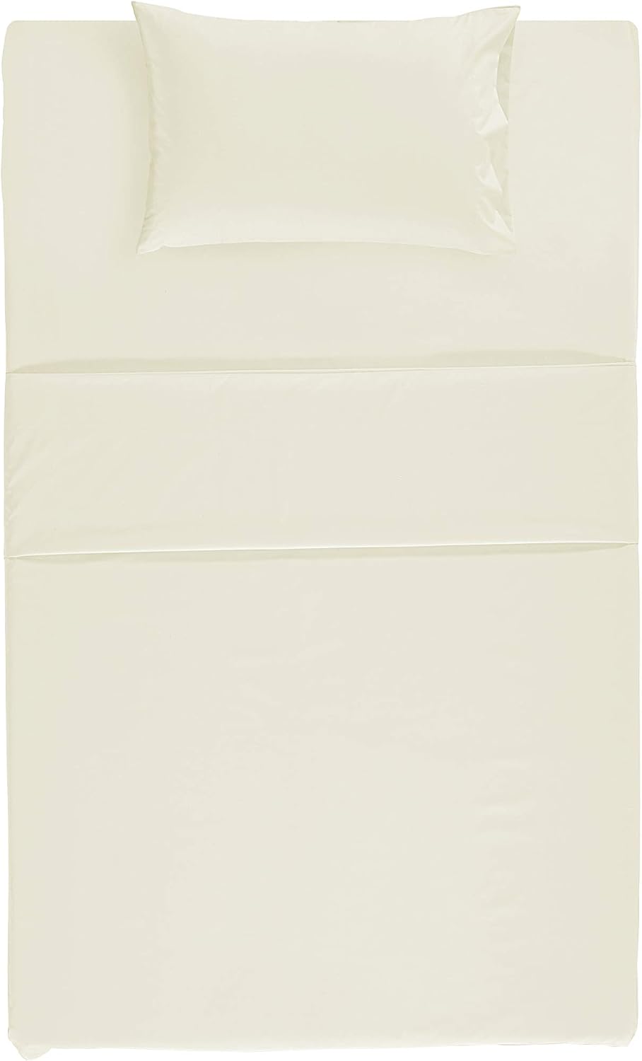 Amazon Basics Brushed Percale Cotton Bed Sheet Set, Twin, Cream Ivory