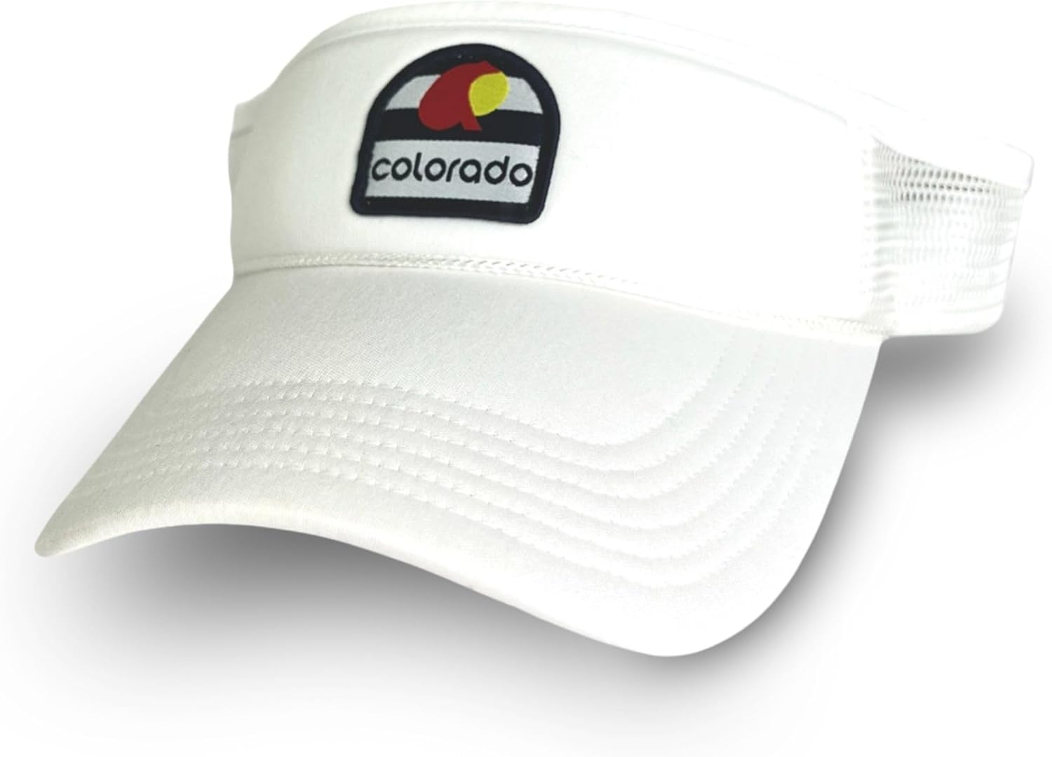 Bear & Sarge Original Trucker Visor – CO Love Patch – Adjustable Sports Visor for Men & Women – Lightweight Athletic Sun Hat for Tennis, Pickleball, Golf, Running & Outdoor Workouts White
