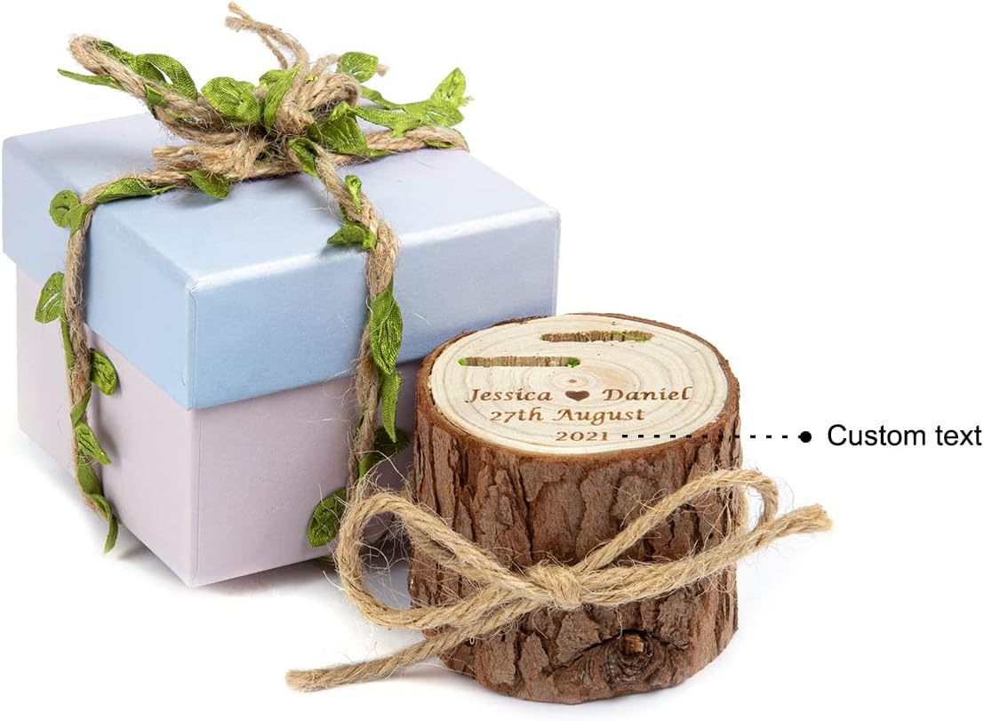 Wood Engagement Ring Box Custom Engraved Name/Text Ring Box for Proposal Wedding Handmade Wooden Ring Box for Couple Girlfriend Wife (Style 1)