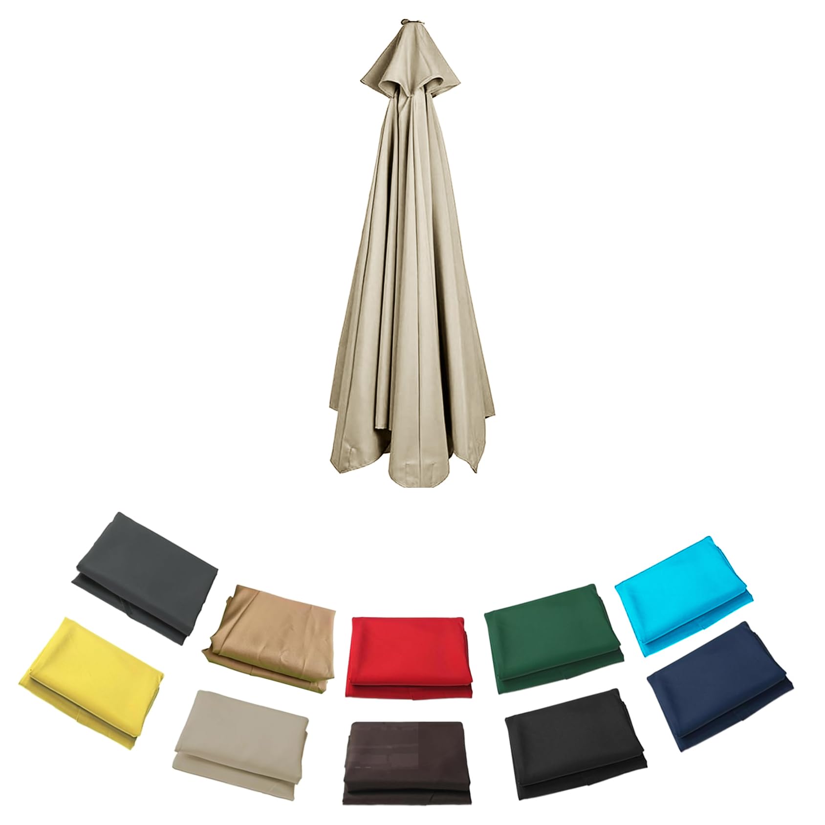 330CM Cantilever Parasol Replacement Canopy 8arms, Replacement Parasol Covers, UV Resistant Waterproof, for Large Garden Umbrella (Canopy Only) (Beige)