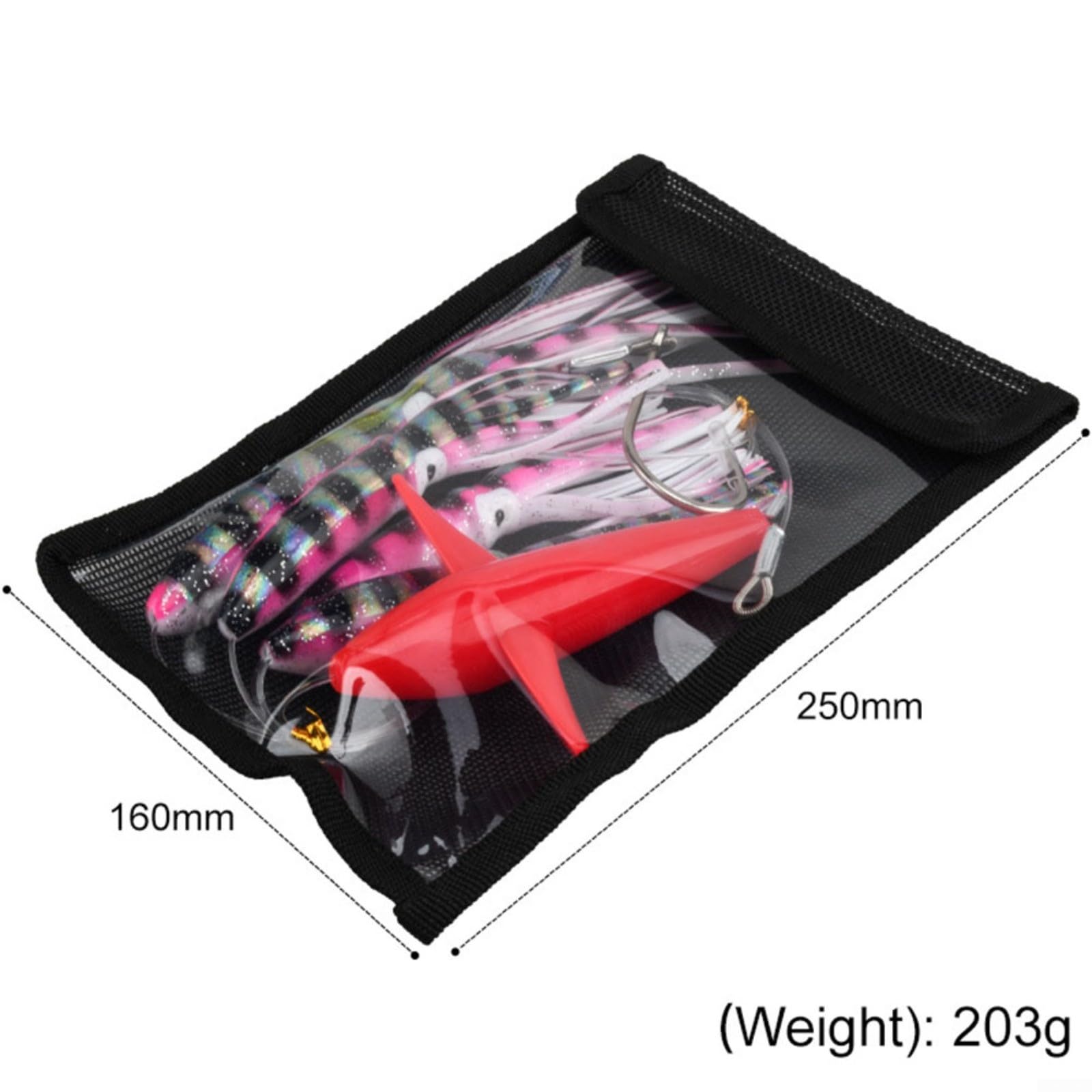 Big Game Fishing Teaser Rigged con molla, esca per tonno e calmar, fluorescenti ai raggi UV, 22,5 cm, 151 g, accessori da pesca in acqua salata (C5)