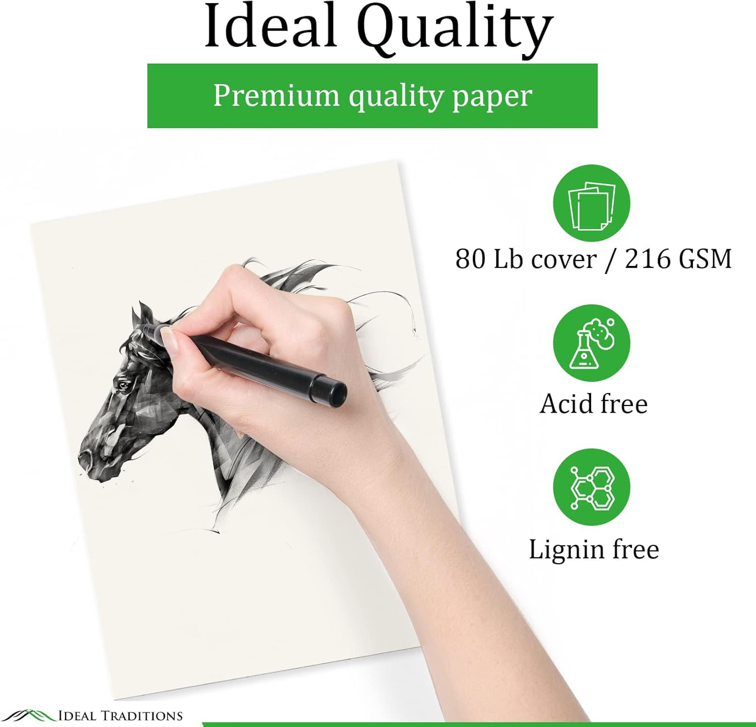 Cream Colored Cardstock 8.5x11" 80 lb cover 100 Sheets Heavyweight Card Stock - Ideal Traditions