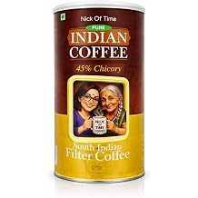Nick of Time South Indian Filter Coffee 55% Coffee, 45% Chicory | Arabica AA Grade Dark Roast | Enjoyed Across 14 Countries for 10+ Years | 500g |17.63 oz