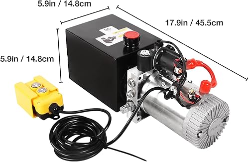 Miniatura 5 de Unidad de potencia hidráulica, bomba de remolque de descarga de efecto único, bomba hidráulica de 4 cuartos de galón, depósito de metal, 3200 PSI
