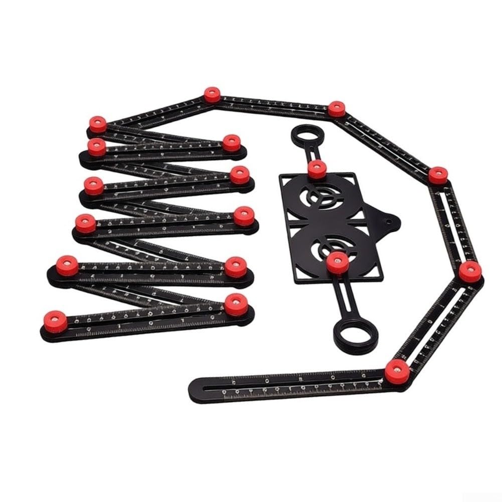 Regla Plegable Aluminio 16 Sectores para ajuste Ángulo para preciso(Ruler + Locator)