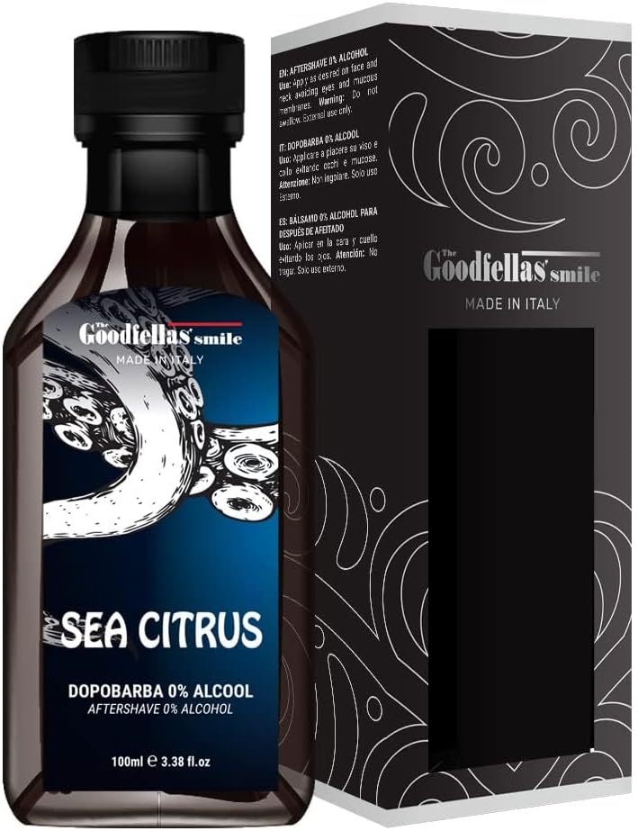 Soothing Alcohol-FreeAftershave Splash/Tonic, Made in Italy, 100 ml, 3.38 oz (SEA CITRUS)