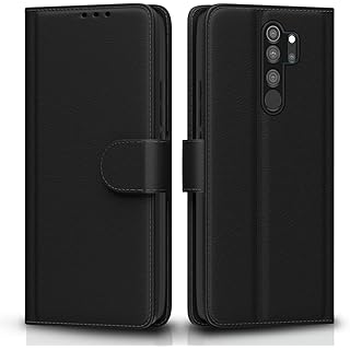 Pikkme Redmi Note 8 Pro Leather Wallet Case - Black