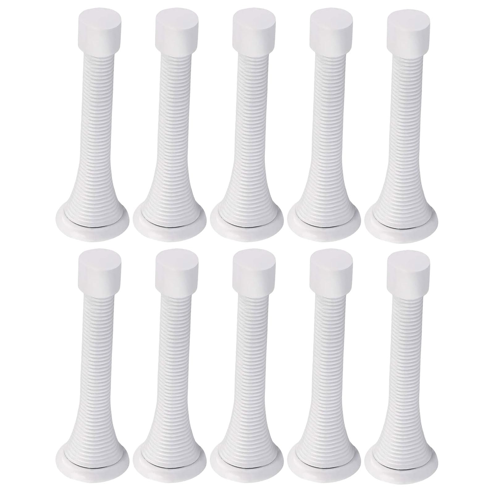 10Pcs Wall Mounted Spring Door Stoppers Flexible Spring Door Stops with Rubber Bumper Tip Wall Protector Bumper Stops