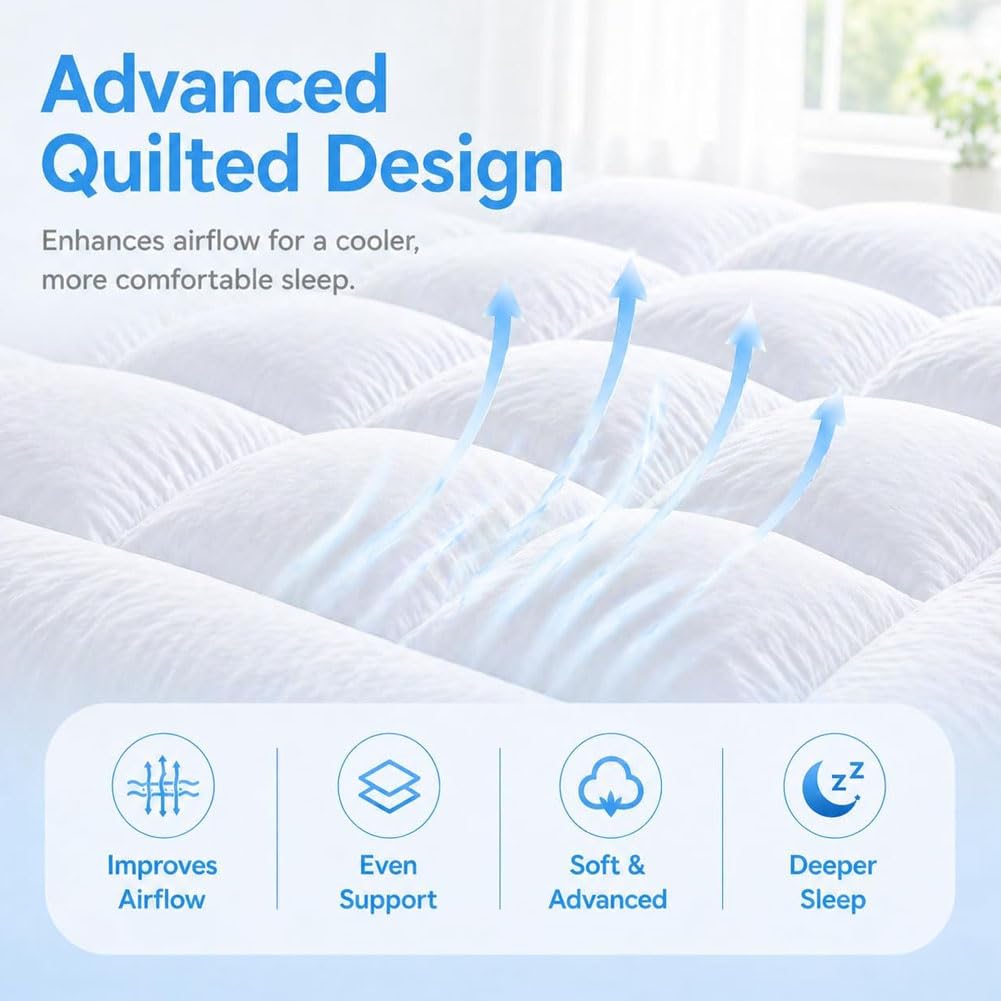 Topper Viscoelástico, Colchon Topper Mattress Topper sobre Colchon Topper O Sobrecolchon 160x200cm