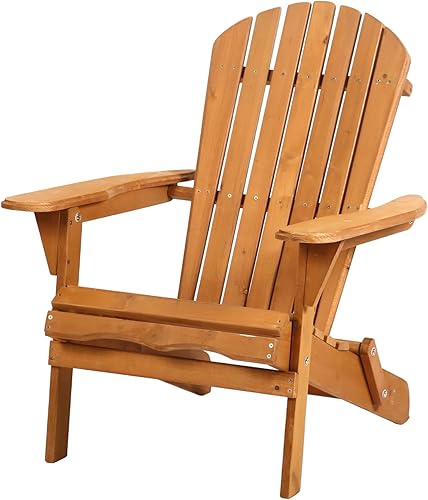 Silla plegable de césped, silla para jardín de patio al aire libre, silla Adirondack de madera natural