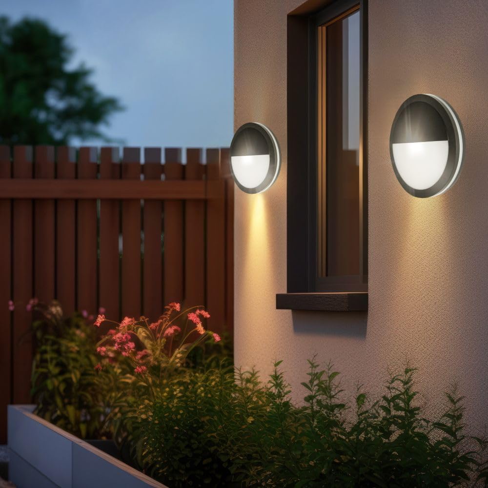 Solus Citadel Eyelid Outdoor Wall Mount Light Fixture – 23W LED, 1900 Lumens, IP65 Rated, Twist-Lock, ETL Listed, Made in USA, (Black, Warm White (3000K))