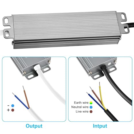 OFFCUP LED Driver, 36W 12V Lighting Transformer, IP67 Waterproof 3A