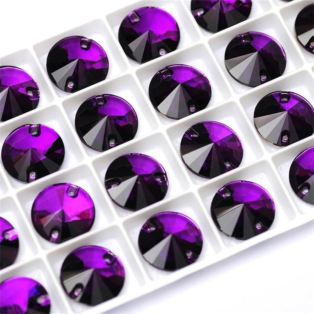 Przezroczyste szkło, kryształowy kamień, 3200 Rivoli Naszywane Kryształki Szklane z Kryształkami Płaskimi z Tyłu(12mm 84Pcs)
