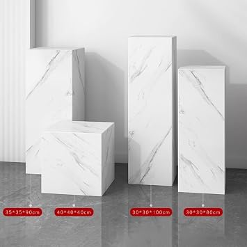Wood Display Pedestal Stand, Decor Plinth Wedding Props Pillars, Backdrop Pedestal Base for Home Art Sculpture Exhibition Hall, No Assembly(40x40x50cm)