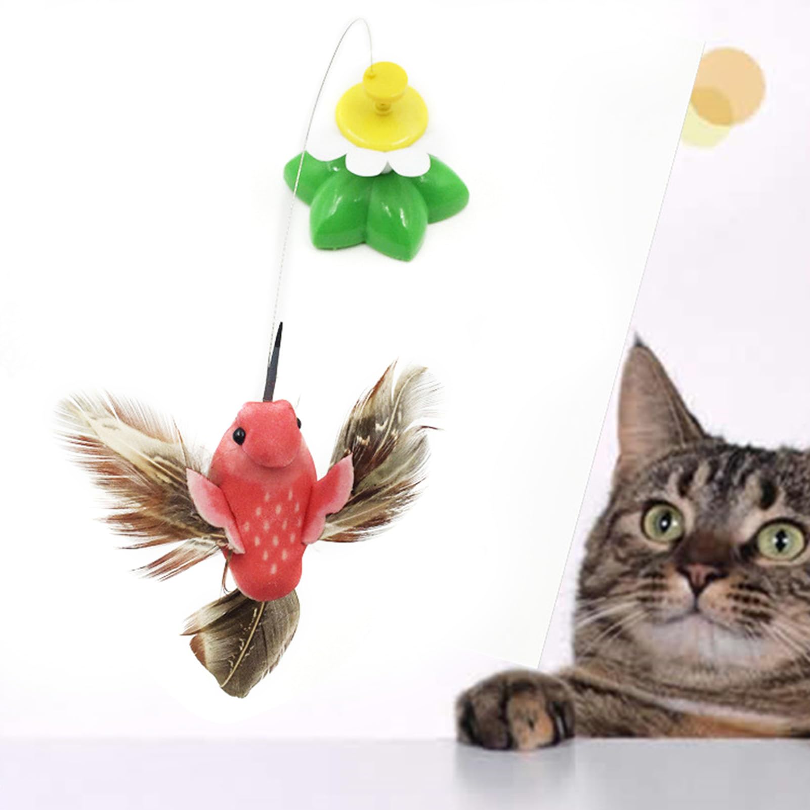 Juguetes Automáticos Para Gatos, Diseño De Flor De Pájaro, Juguete Interactivo Para Gatos, Divertidos Juguetes Giratorios Para Gatitos, Juguete Eléctrico Para Gatos Para Interiores Y Exteriores