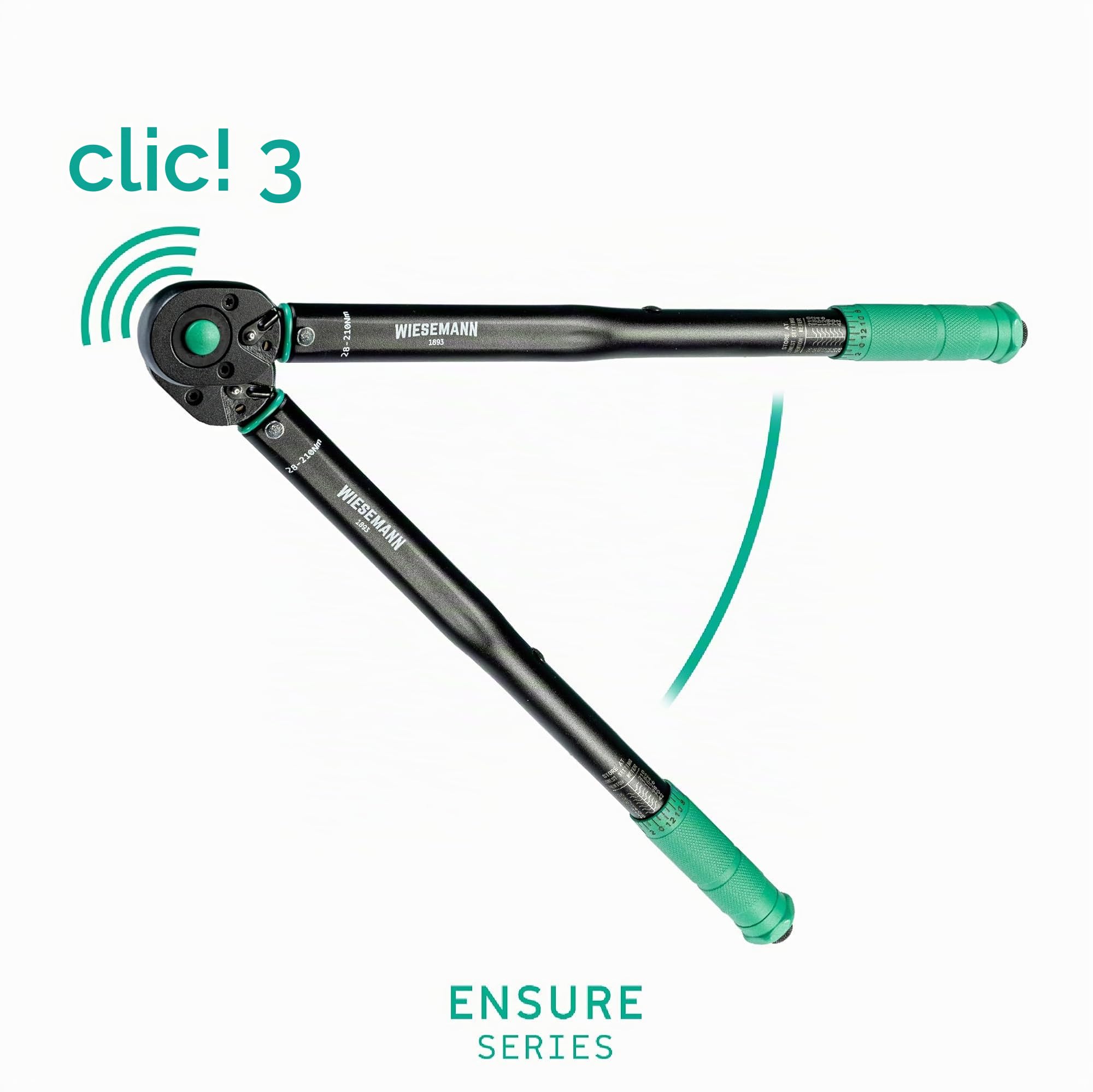 WIESEMANN 1893 Set chiave dinamometrica con prolunga e bussole da 17, 19, 21 mm chiave a scatto con attacco a destra con doppia scala | lega acciaio CV cromato | 80386