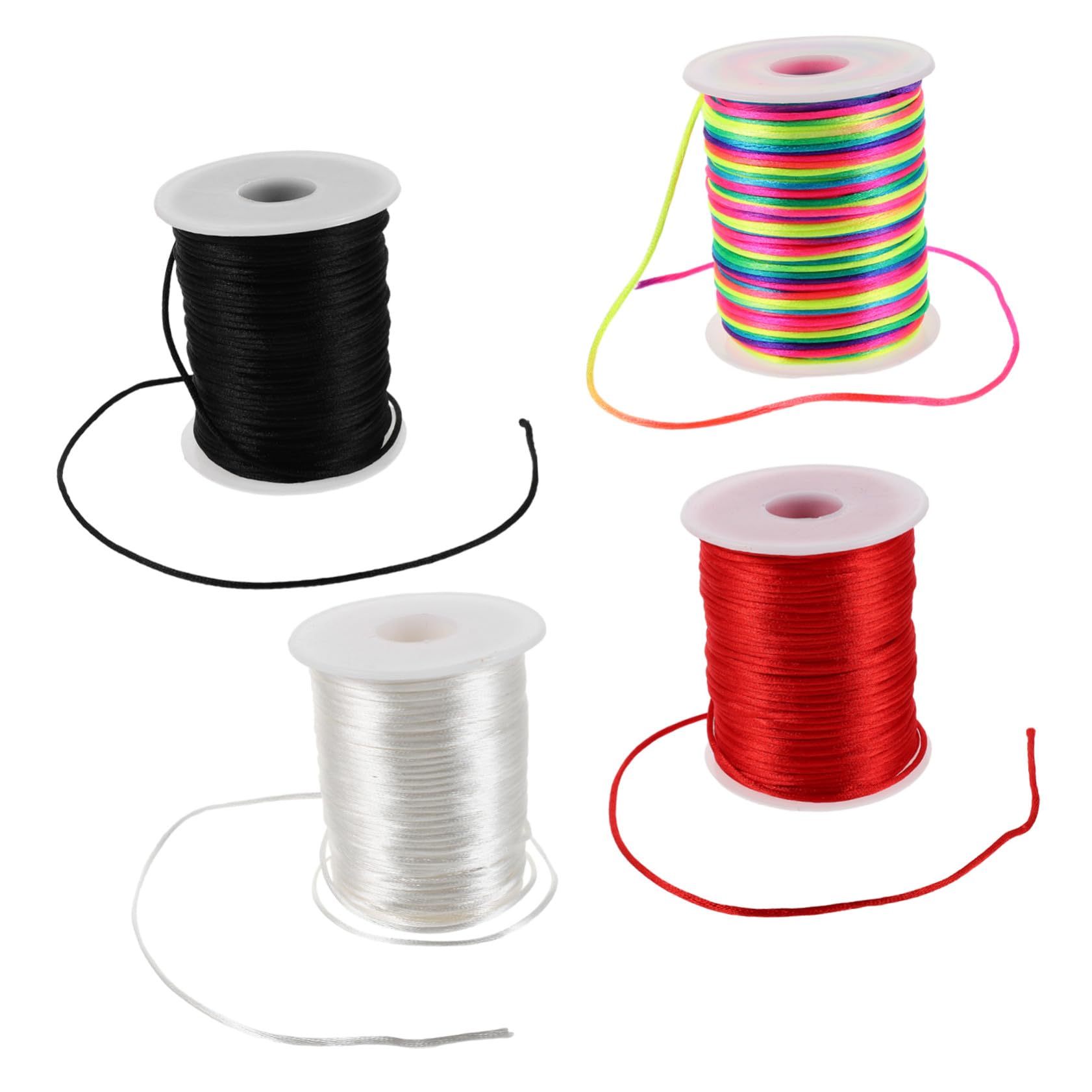 4 Cordoncino Cerato per Bracciali e Collane Filo Cerato Resistente per Macramè Twine per Gioielli e Fai da Te Colori Rosso Bianco