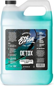 Ethos DETOX - رذاذ تحضير طلاء السيراميك ، مسح اللوحة ، منظف الزجاج - إزالة طلاء السيراميك القديم ، الشمع ، أو الختم - تركيبة متعددة الأغراض - لا يترك شيئًا سوى اللمعان