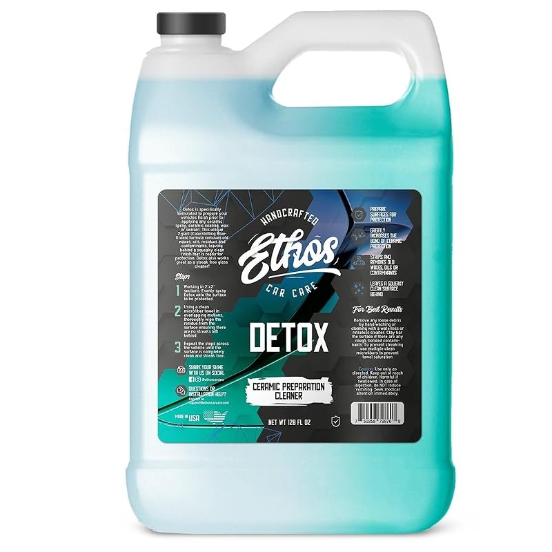 Ethos DETOX Spray Preparador para Revestimento Cerâmico, Remoção de Cera e Selante, Limpeza de Vidros 3,84 L