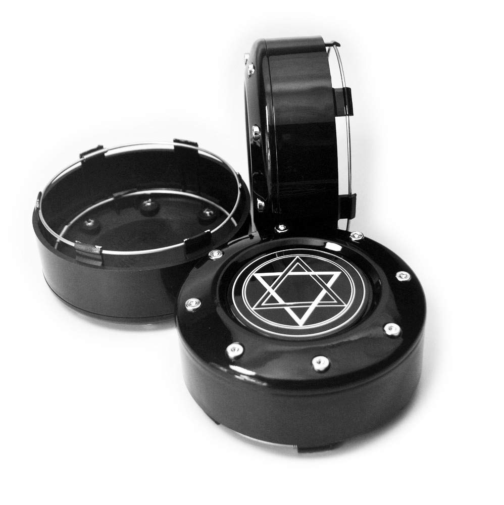 Rhinotuning 4 x 102 mm materiał ABS Hexagon Star opis czarne kołpaki piasty do #81232090F