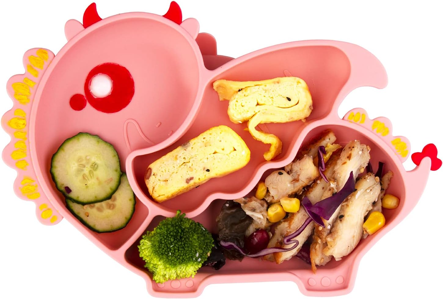 Qshare Toddler Plate, Portable Baby Plates for Toddlers and Kids, BPA-Free Strong Suction Plates for Toddlers, Dishwasher & Microwave Safe Silicone Placemat 9x6x1.5 inch