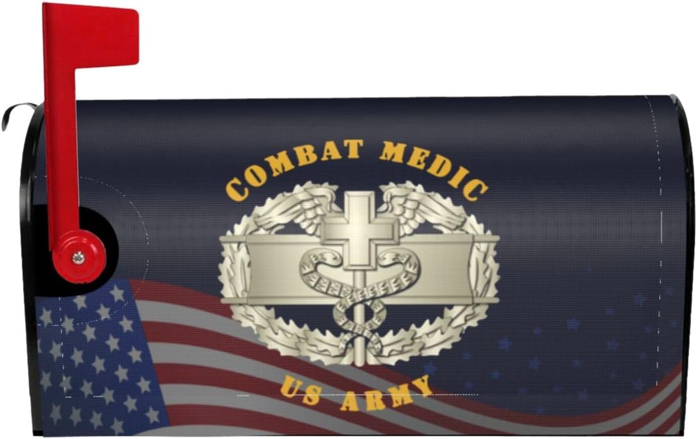 US Army Combat Medic Veteran Mailbox Covers Magnetic Ailbox Cover for Garden Yard Decoration Standard Size 18" X 21"