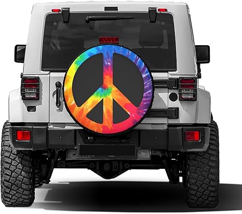 Miniatura 2 de Foruidea Elegante funda de neumático de repuesto con diseño de teñido anudado de paz, a prueba de polvo, para remolque, RV, SUV y muchos vehículos,