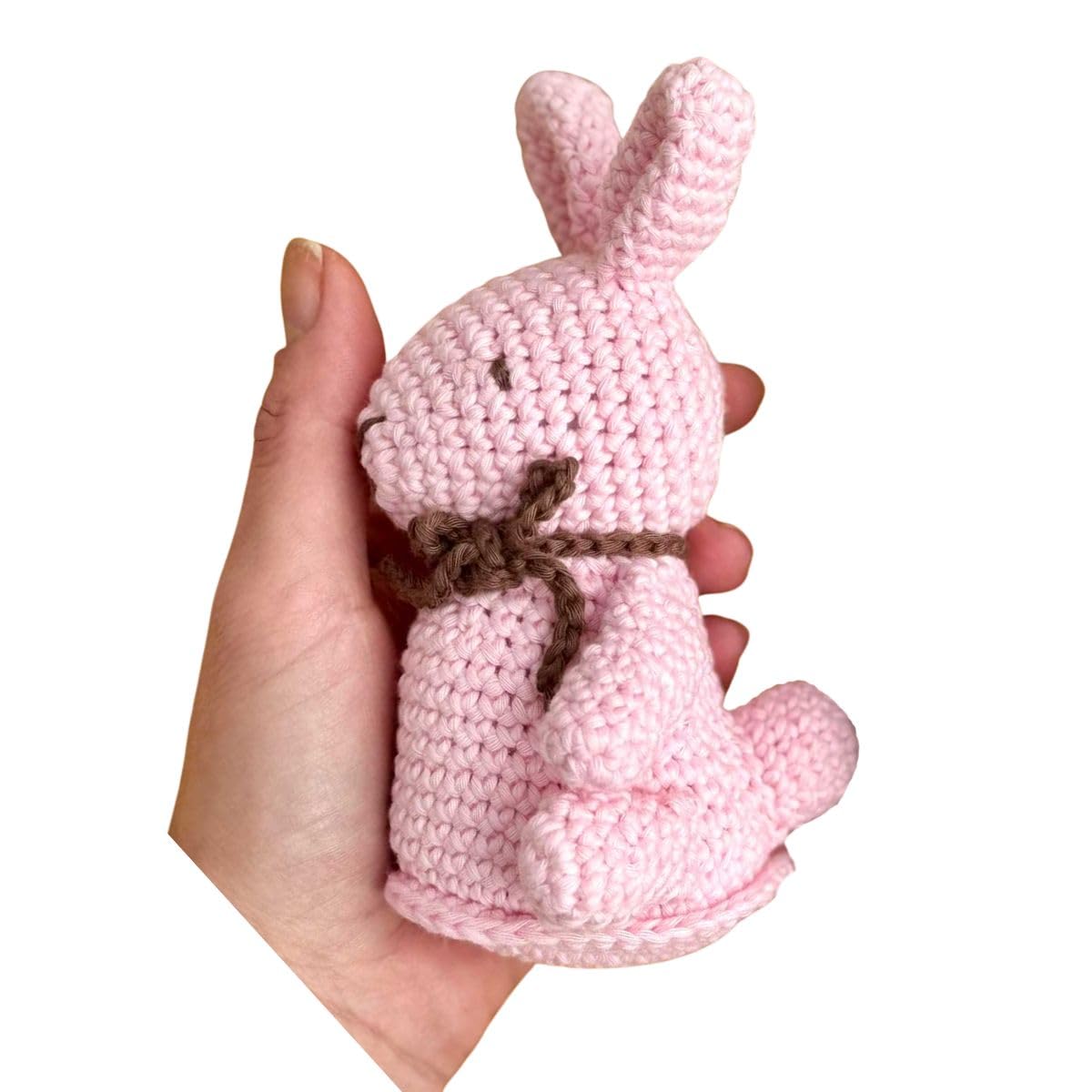 KNITTY CRITTERS – Easter – Pink Chocolate Bunny| Beginner-Friendly Crochet Craft Kit with Recycled Yarn