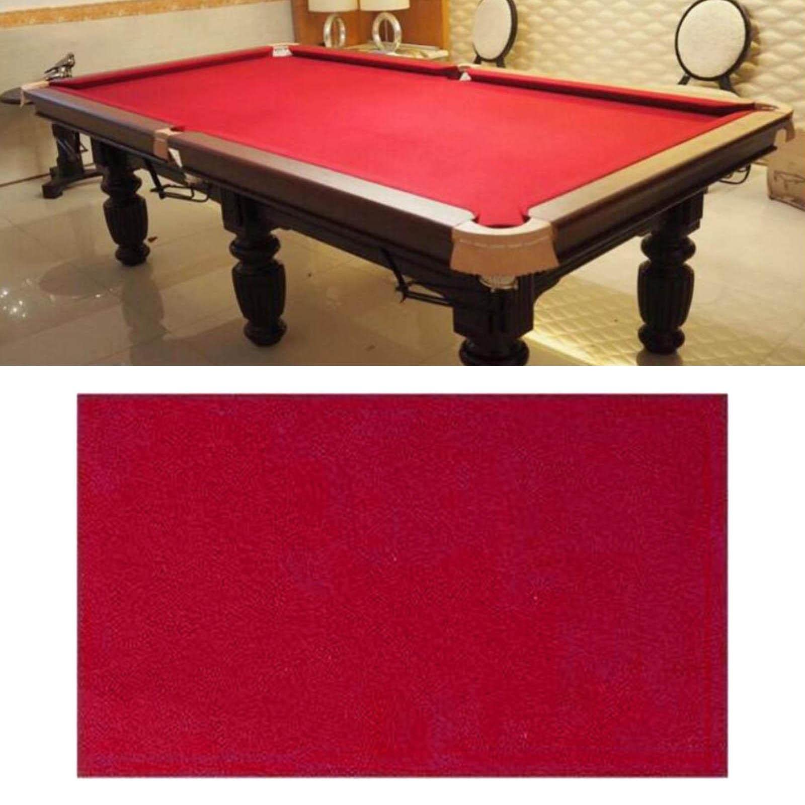 Accessoire de Tissu de Billard peigné 7ft 8ft 9ft Tapis de Nappe Durable Tissu de Couverture en Feutre Hôtel Snooker Table de Billard Clubs, Rouge, 2.4x1.45M