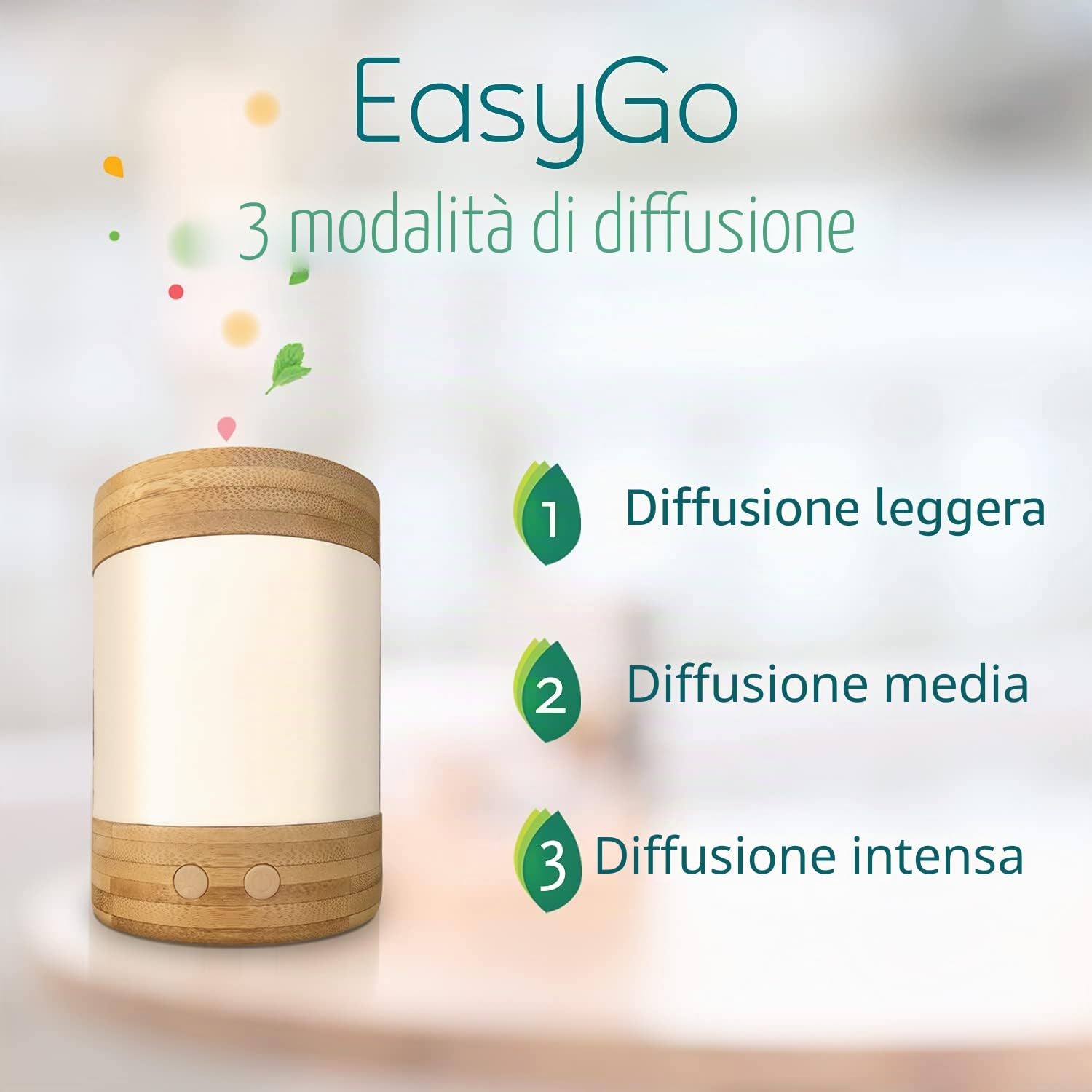 Phytosun arôms - Diffusore di oli essenziali ad ultrasuoni wireless - EasyGo - Nomad, a batteria