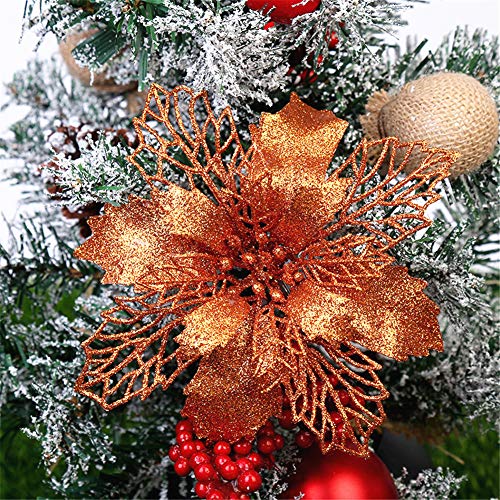 GLITZFAS 12 Stück Glitter Weihnachtsbaum Dekoration,...