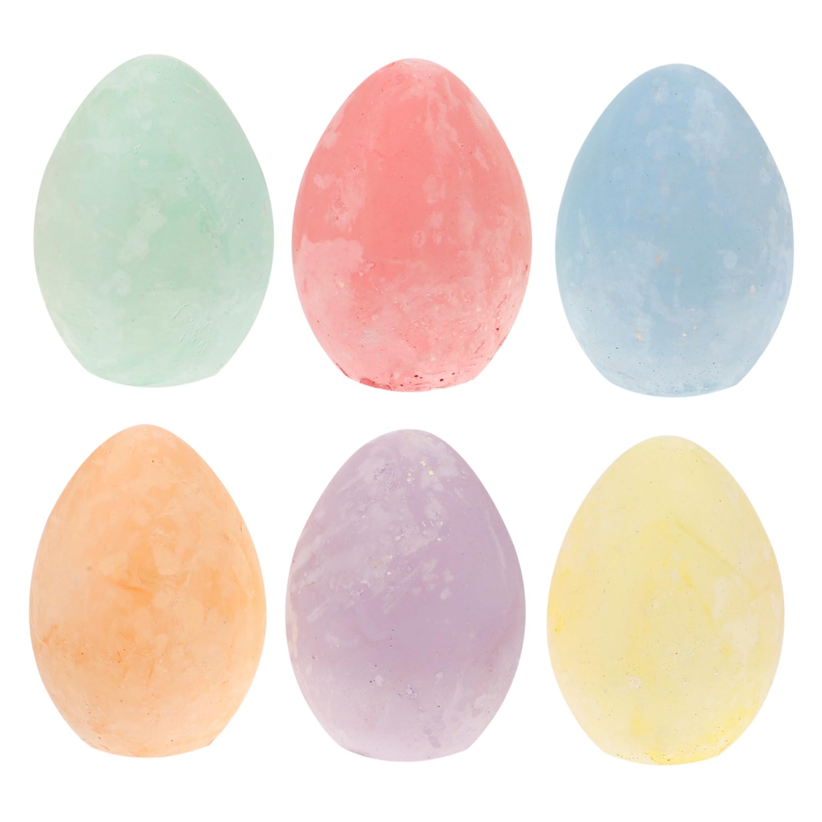 LALAFINA Durable and Erasable Children's Chalk 6pcs Egg Shaped Chalk Blocks for Art Play