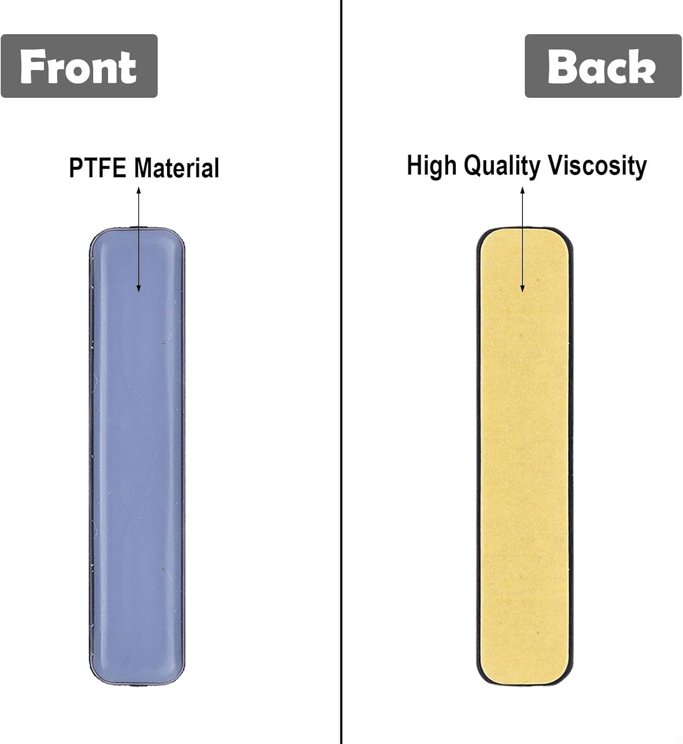 12 Pack Heavy Duty Furniture Sliders 15x75mm PTFE Gliders for Smooth Silent Moving of Couches Tables Chairs on Hardwood Tile Floors Protecting Surfaces from Scratches and Wear