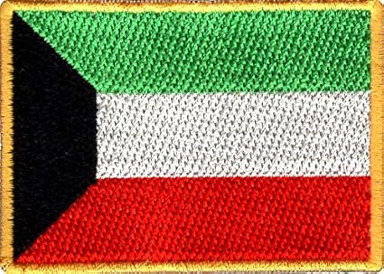 Patch:Hobby - Kuwait National Flag Patch Embroidery Sweing Badge 7cm x 5cm Imported from Malaysia.