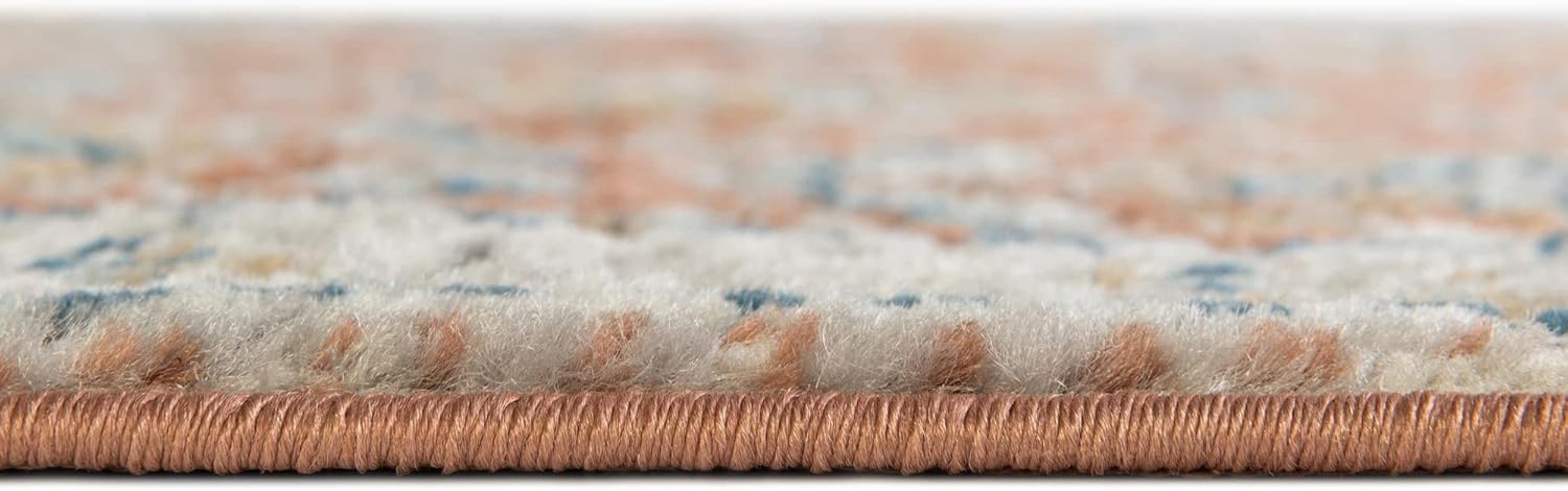 Unique Loom Nyla Collection Area Rug - Princess (2' x 6' 1" Runner, Salmon Pink/ Brown)