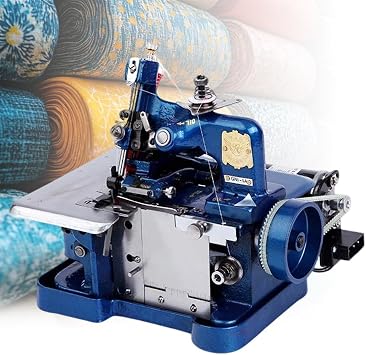 Sergers and Overlock Machines,High-Speed Sewing Machine,Presser Foot & Needle Bar,Stitch Length 1.5 3.2mm,For Hemming Sewing,Clothing Industry and Knitwear Production Blue