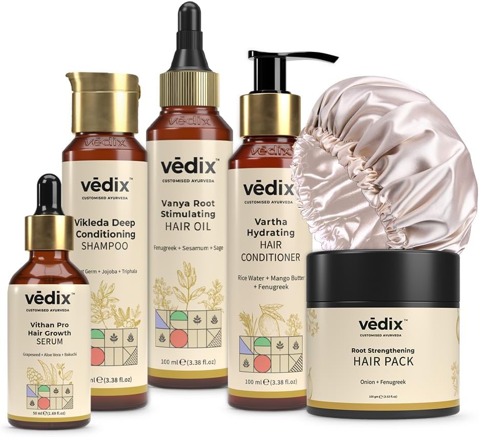 Vedix Customised Ayurvedic Hair Care Combo for Dry- Frizzy Hair & Dry Scalp | 6 Product Combo