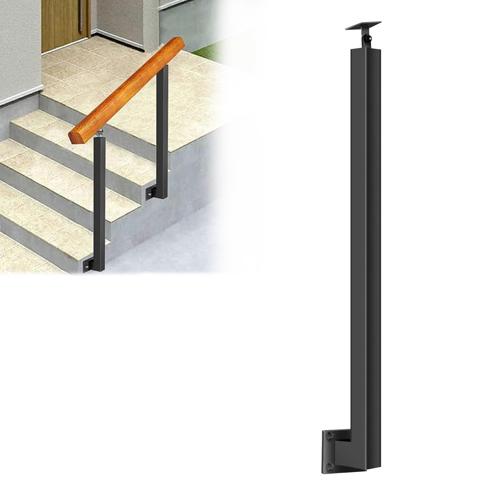 Balustres de garde-corps réglables noir pour escalier et terrasse intérieure