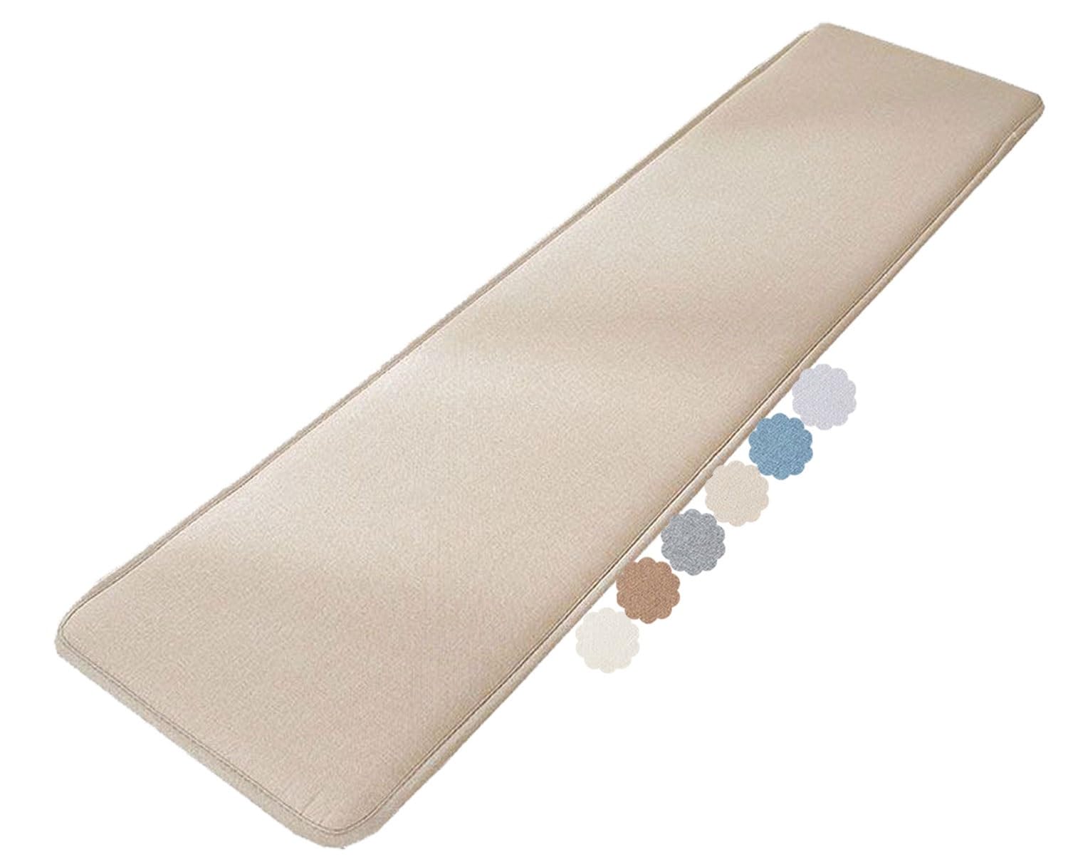uyeoco Bench Cushion Outdoor/Indoor 2 seater 3 seater 160/130/180/120 x 50/40/35/30cm Non-Slip Seat Pad for Bay Windows, Garden Patio, Long Chairs, Swings & Porch Furniture(Khaki,30x110cm)