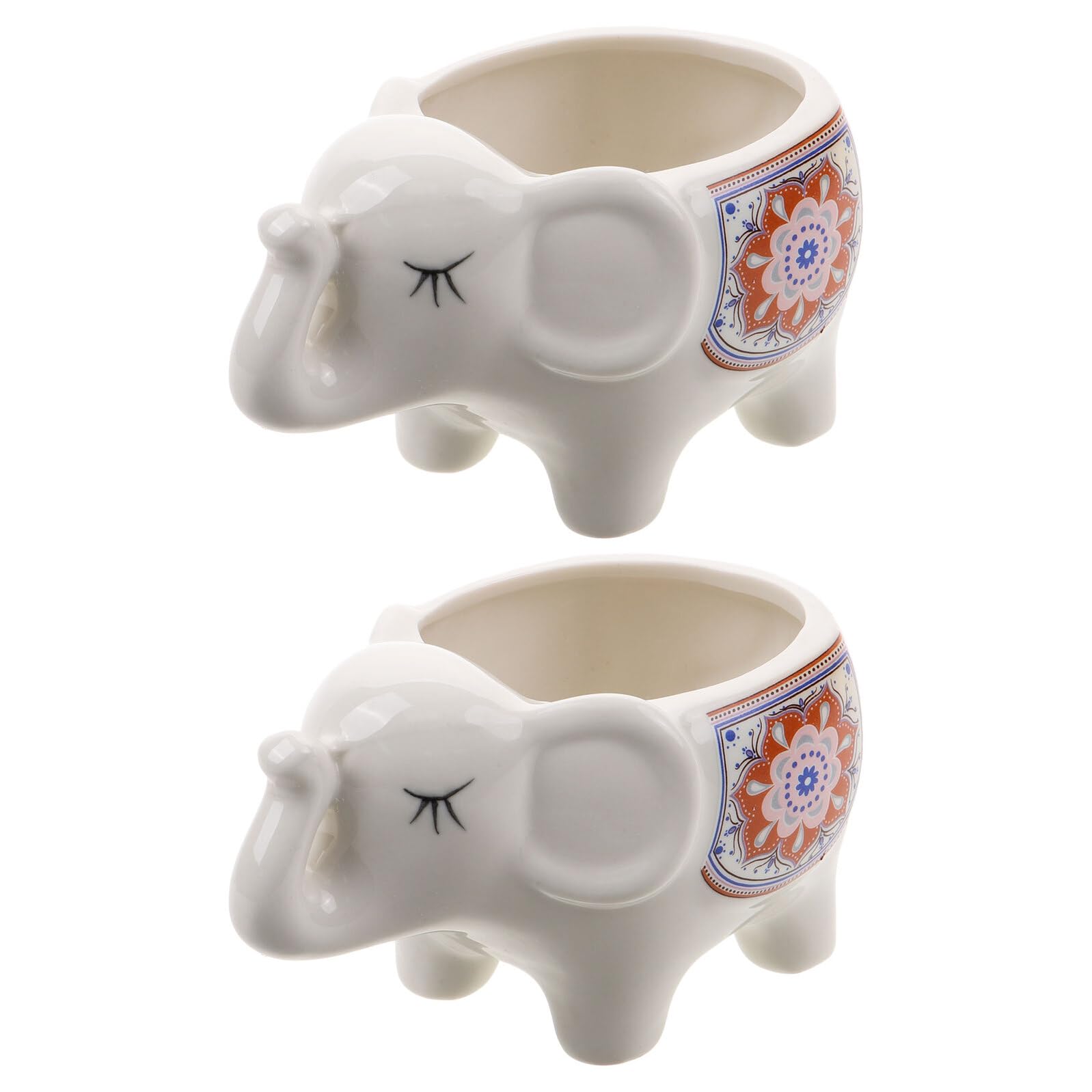 Pots de fleurs éléphant jojofuny en céramique blanche : cadeau idéal pour succulentes