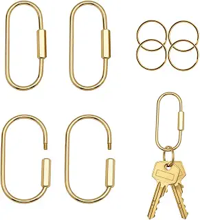 Acidea ゴールド真鍮キーリング キーホルダー 金具 リング ゴールドキーリング 真鍮リング キーリング スクリューロックキーオーガナイザー 修理 交換 パーツ DIY用 手芸用品 金具