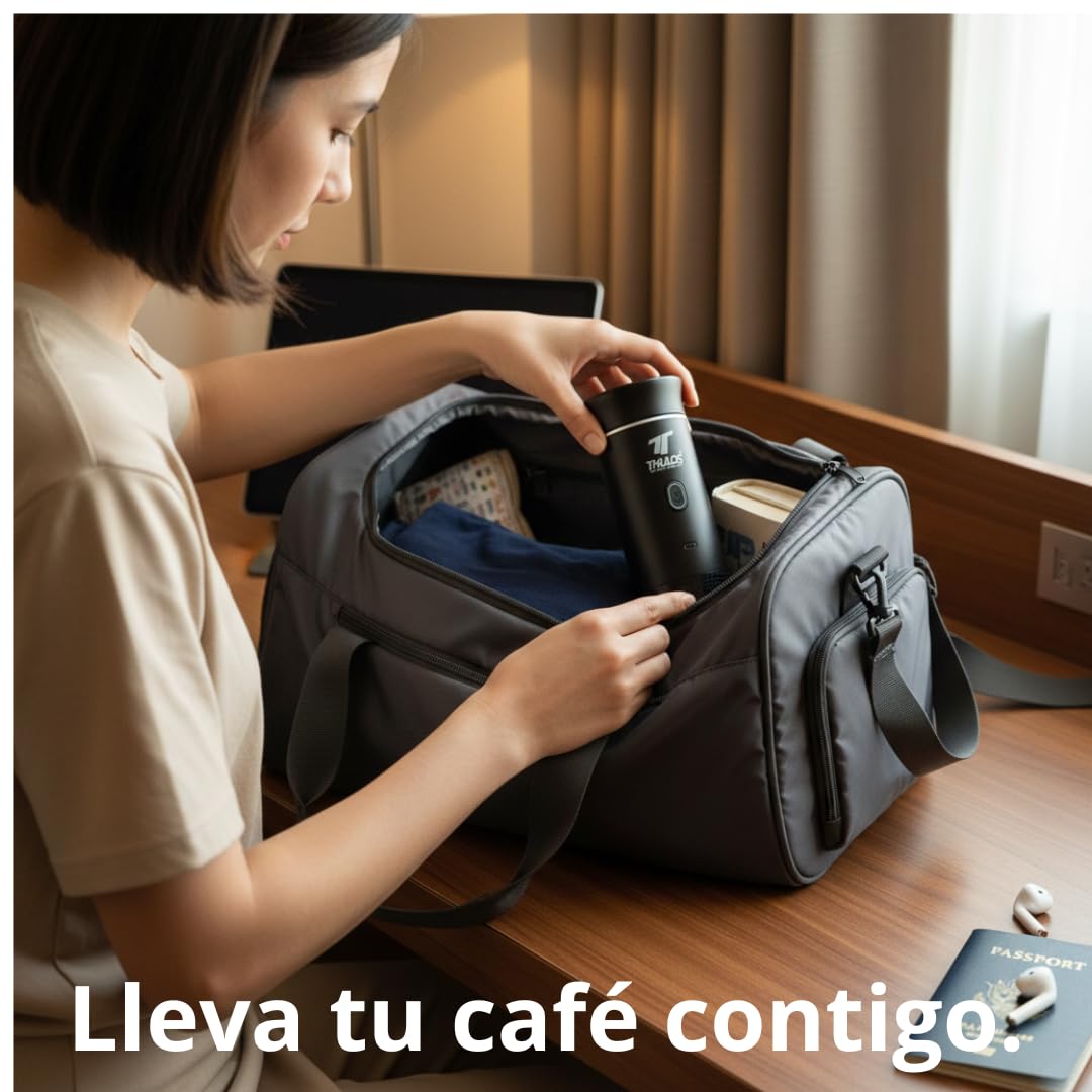 Cafetera Portátil 3 en 1 para Cápsulas y Café Molido (60 ml) – Compatible con Nespresso y Dolce Gusto – Mini Máquina de Café para Viaje, Oficina, Camping y Coche