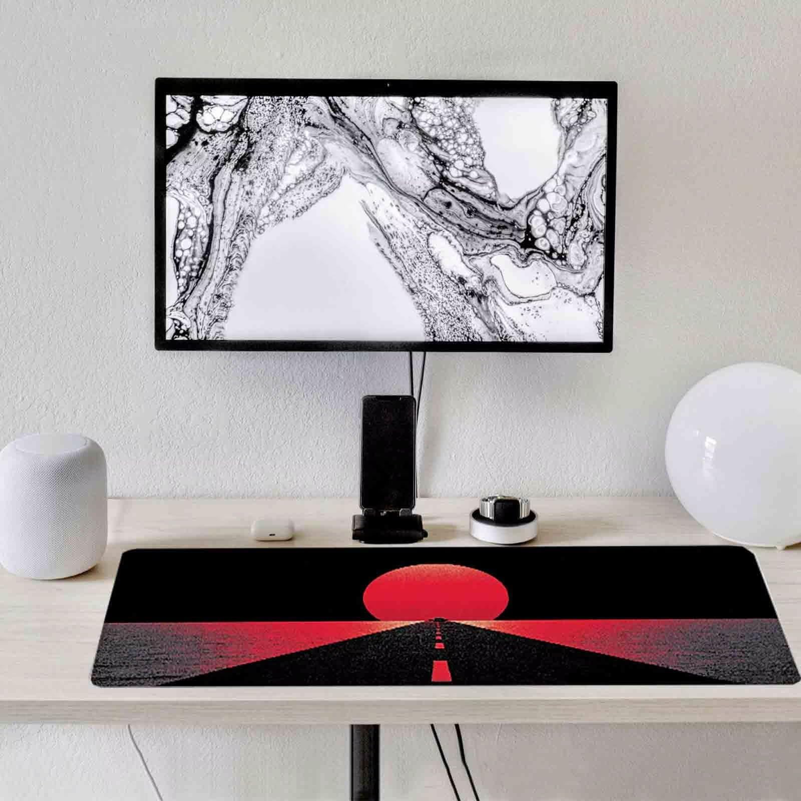 Czerwona podkładka pod mysz przeciwsłoneczna XXL podkładka pod mysz 1200 x 600 mm podkładka pod mysz z przeszytymi krawędziami i antypoślizgową gumową podstawą podkładka pod mysz XXL do komputera