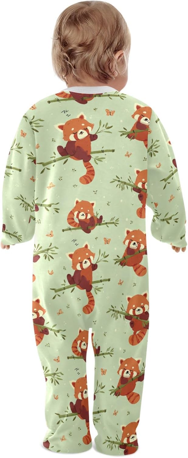 SHJI Baby One-Piece Footies Long Sleeve Rompers Pajamas Zip Front Pjs for Boys Girls kids